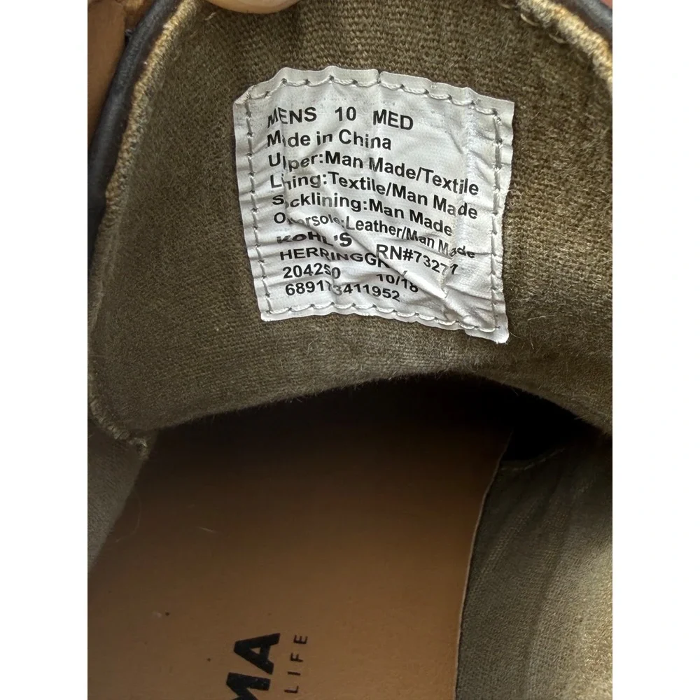 Sonoma Herring Men's Size 10M Brown Cap Toe Lace Up Side Zip Ankle Boots